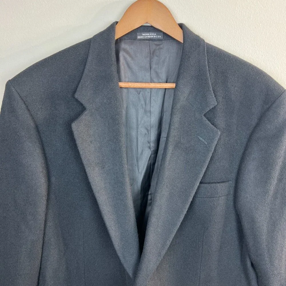 Stafford Blazer Jacket Sport Coat 42R Men Black 100% Camel Hair 2-Button Classic